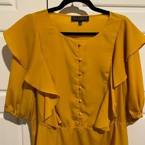 Eloquii Yellow Ruffle Blouse